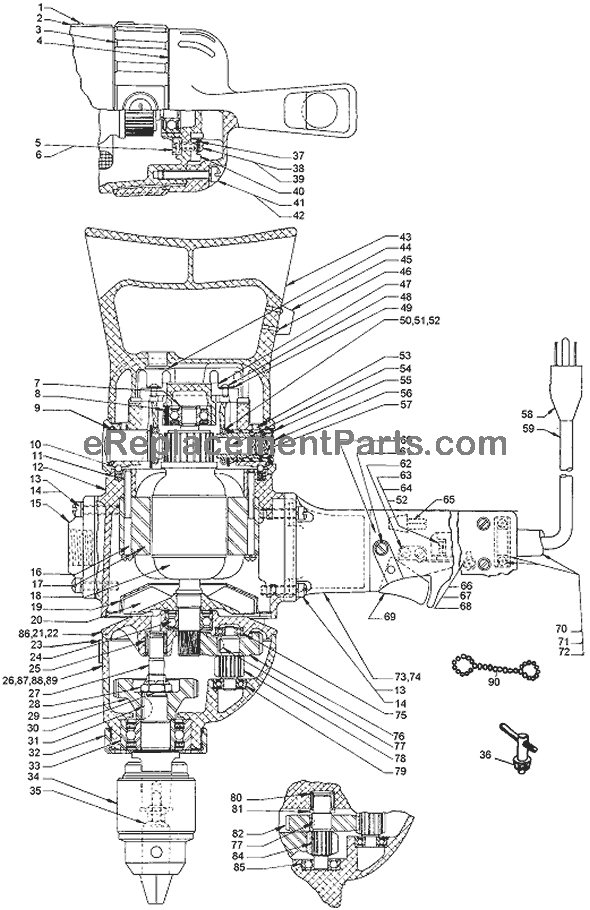 Page A Diagram and Parts List for 729 Type 2 Black and Decker Electric Drill